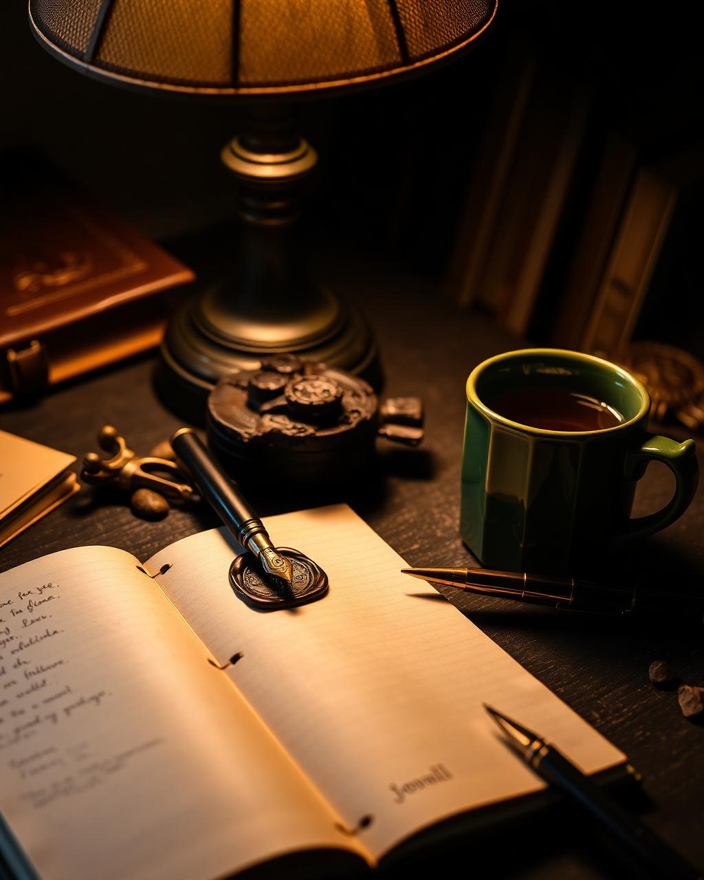 A printable reading tracker on a candlelit desk